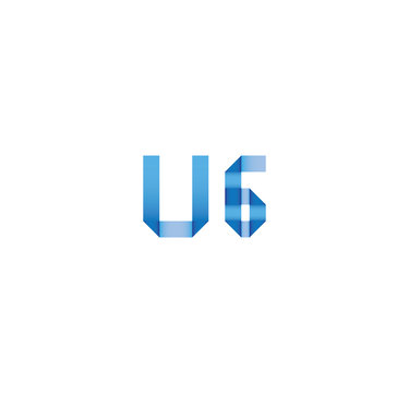 u6 initial simple modern blue 