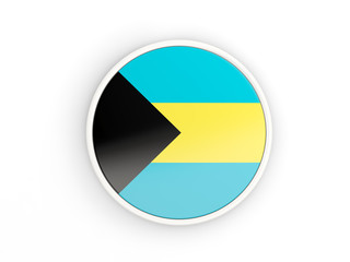 Flag of bahamas. Round icon with frame