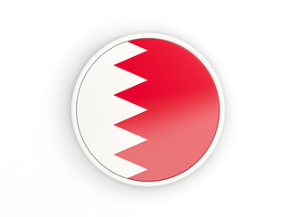 Flag of bahrain. Round icon with frame