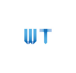 wt initial simple modern blue 