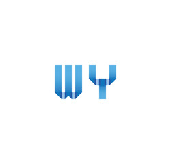 wy initial simple modern blue 