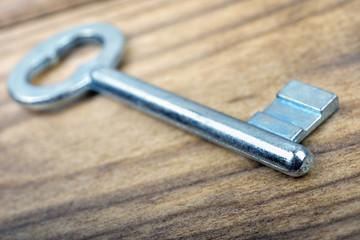 Key on wooden table