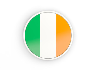 Flag of ireland. Round icon with frame