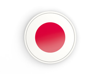 Flag of japan. Round icon with frame