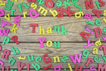 Thank You on wooden table