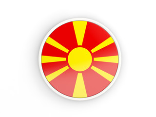 Flag of macedonia. Round icon with frame