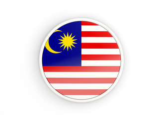 Flag of malaysia. Round icon with frame