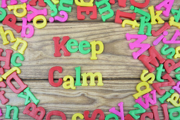 Keep Calm on wooden table