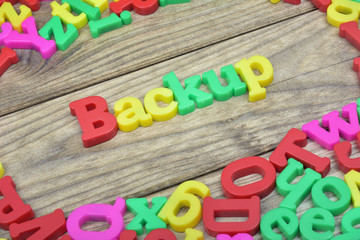 Obraz premium Backup on wooden table