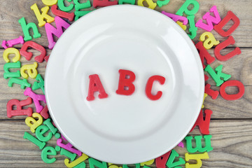 ABC on plate