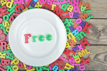 Free word on plate