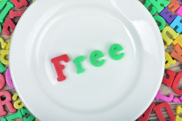 Free word on plate