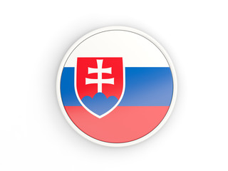 Obraz premium Flag of slovakia. Round icon with frame