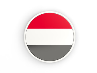 Flag of yemen. Round icon with frame