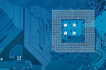 Blue industrial circuit board electronic background