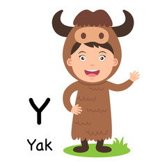 Alphabet Letter Y-yak,vector