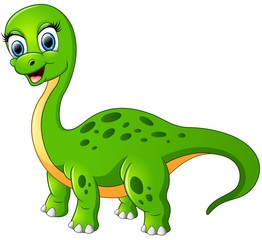Obraz premium Happy brontosaurus isolated on white background