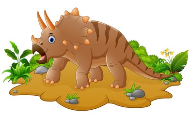 Cute and young cartoon triceratops