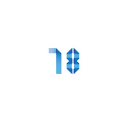 18 initial simple modern blue 