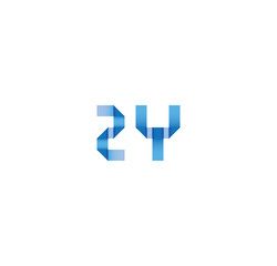 2y initial simple modern blue 