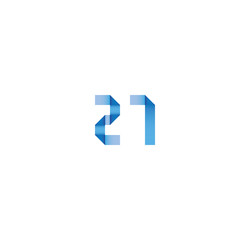 21 initial simple modern blue 