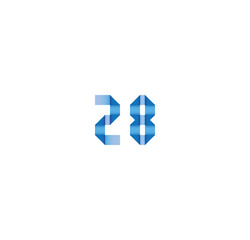 28 initial simple modern blue 