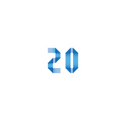 20 initial simple modern blue 