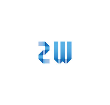 2w initial simple modern blue 