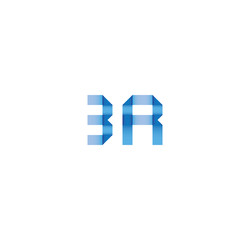 3r initial simple modern blue 