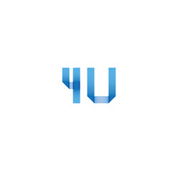 4u initial simple modern blue 