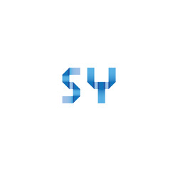 5y initial simple modern blue 