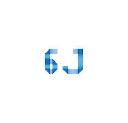 6j initial simple modern blue 