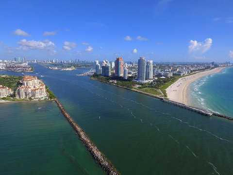 Aerial photo Government Cut Miami Beach