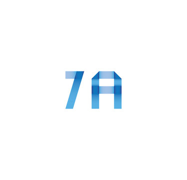 7a initial simple modern blue 