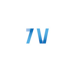 Obraz premium 7v initial simple modern blue 