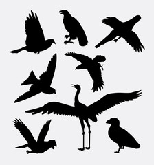 Bird activity silhouette. Good use for symbol, logo, web icon, game element, mascot, or any design you want.