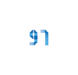 91 initial simple modern blue 