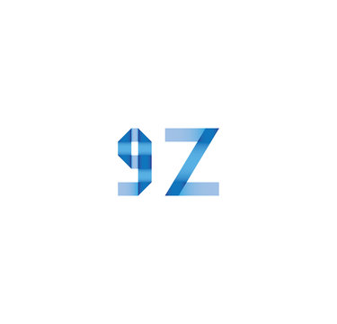 9z initial simple modern blue 