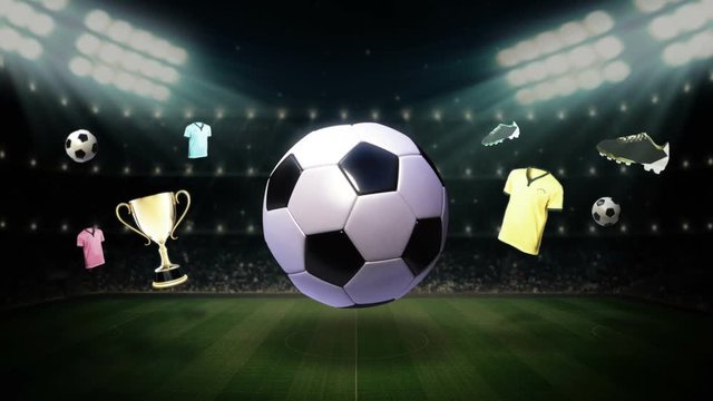 Around Soccer ball icon, football animation(included alpha)