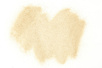 Fototapeta na wymiar Sand stains isolated on white background. Dry sand. Sand texture