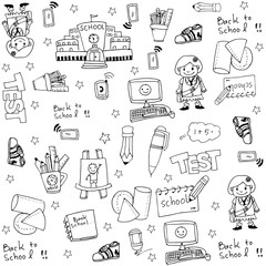 Cute hand draw school doodles