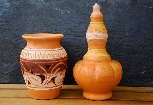 PERAK, MALAYSIA -JULY 9, 2016: Malay traditional pottery designs which have been commercialized and diversified designs and sizes.
