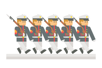Flat design military parade