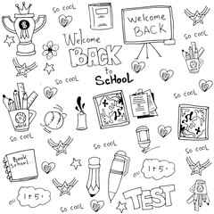 Obraz premium Hand draw doodles school tools