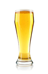 Glass of beer, isolated on white