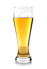 Glass of beer, isolated on white