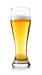 Glass of beer, isolated on white