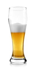 Glass of beer, isolated on white