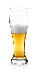 Glass of beer, isolated on white