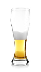 Glass of beer, isolated on white